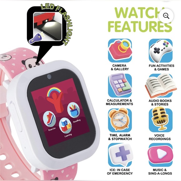 Smart Watch & Panda Wireless Kids Headphones, New in Box - Picture 5 of 8